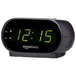 Amazon Basics Small Digital Alarm Clock with Nightlight and Battery Backup, LED Display