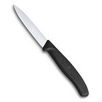 Victorinox Swiss Made Stainless Steel Swiss Classic Paring Knife, Kitchen Tools, Kitchen Items, 8 cm Straight Edge, Black, 6.7603