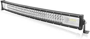 AUXTINGS 32 inch 82 cm 405W Curved LED Light Bar 7D Lens Spot Flood Combo Beam Triple Row LED Work Diving Lights for Off Road ATV AWD SUV 4WD 4x4 Pickup,12V 24V DT Connector Waterproof