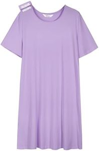 AVIIER 100% Cotton Hospital Gowns for Women Open Back Tear Away Post Shoulder Surgery Dress Adaptive Clothing Nightgowns Purple XXL