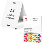 Phomemo A4 Thermal Printer Paper, Multipurpose Folding Thermal Paper Compatible with Phomemo M832/M834 Portable Printer for Travel, Home, Photo, 210x297 mm, 200 Sheets
