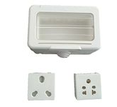 c&s electric Polyvinyl Chloride Type I 4 Module Waterproof Gang Box with 1 6A and 16A Socket. Use in Roof Top Lighting (White)