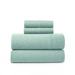 Road Trip America Jersey Sheets Set - 100% Cotton 4 Pieces Queen Set - T-Shirt Soft Knit Stretchy Bed Sheets - All Seasonal and Deep Pockets (Classic Mint, Full)