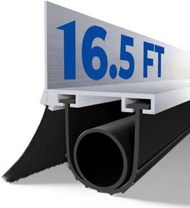 Jimwerely Heavy-Duty Universal Garage Door Seal Kit, 16.5ft, U+O Shape Rubber with Aluminum Track Retainer & Brush, Weatherproof & Rodent-Proof Garage Door Bottom Seal