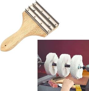 Sumnacon Polishing Wheel Rake, Buffing Rake with Wooden Handle and Stainless Steel Rake, Buffing Wheel Rake for Polishing & Compound Cleaning