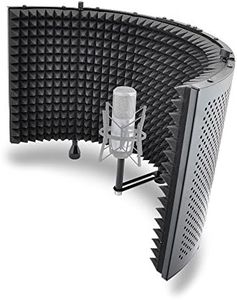 Pyle, Microphone Isolation Shield, Sound Dampening Foam, Studio Quality, Adjustable Mic Depth, Folding Panels, Countertop & Stand Mountable, Includes Removable Shock Mount, Universal Threading