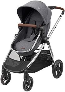 Maxi-Cosi Zelia 3 Luxe 2-in-1 Prams Travel System, 0 - 4 Years, up to 22 kg, Baby Stroller, Reclinable, Reversible Pushchair Seat & Pram Body, One-Hand Fold, XXL Shopping Basket, Twillic Grey