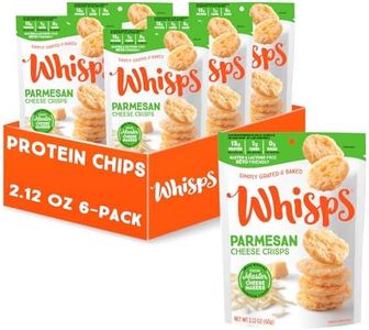 Whisps Cheese Crisps Parmesan Cheese | Protein Chips | Healthy Snacks | Protein Snacks, Gluten Free, High Protein, Low Carb Keto Food (2.12 Oz, 6 Pack)