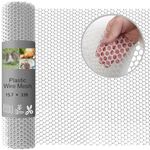 White Plastic Wire Mesh Fence, 15.7x33ft Upgraded Protective Leak-proof Netting Garden Fence Mesh Animal Barrier, for Poultry Chicken, Dogs, Rabbits, Snake Barriers(373.7 inch)