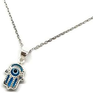 MYSTIC JEWELS by Dalia – Evil Eye Necklace made of Crystal and 925 Sterling Silver – Hand of Fatima – Hamsa – for Men and Women