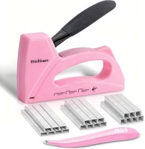Pink Staple Gun for Crafting Projects, Light Duty Staple Gun for Wood with 1600pcs JT21 Staples 1/4, 5/16, 3/8 inch, Fabric Stapler Gun for Crafts, Bulletin Board Stapler for Teachers