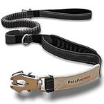 Tactical Dog Leash for Large Dogs; Heavy Duty Tactical Elastic Bungee Dog Leash with Car Seat Belt Metal Clip; Military Dog Leash with 360 Rotatable Frog Clip Hook Dog Leash; 4-6 feet.