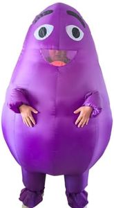 Mr.Ma Rich Grimace Costume Purple Grimace Inflatable Costume Suit Halloween Grimace Mascot Costume for Adult and Kids (Kids (42'' to 60''))