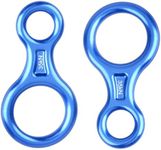 JEELAD 35KN Rescue Figure 8 Descender Climbing Gear Downhill Rappelling Rope Aluminum Alloy for Rock Climbing Training Emergency Aerial Yoga (Blue 35KN- 2 Pack)