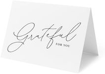 25 Blank Thank You Cards with Envelopes by ThreeKin, 3.5 x 5 Inch Folded Grateful for You Cards, Perfect for Weddings, Graduations, Baby Showers, Business, Birthdays - All Occasion Stationery Set