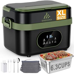 Cordless Electric Lunch Box for Adults & Men,1.5L Heated Food Warmer with Smart Timer and Self-Heating, 8000mAh Portable Lunch Boxes with Removable Divider & Leakproof for Office, Car & Outdoor
