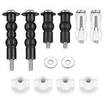 4Pcs Toilet Seat Screws Assortment, Toilet Seat Expanding Rubber Fittings WC Blind Hole Fixings Top Nuts Screw Kit