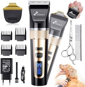 Gimars 4 en 1 Tondeuse Pour Chien Sans Fil 7000 U/min Avec Petite Lame De Coupe-Pattes, Rechargeable à Faible Bruit Pour Poils d'Animaux Épais, Kit De Tondeuse Pour Chiens Et Chats