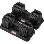 Dripex Adjustable Dumbbells Pair 55 lbs | 10 Weight in 1 Adjustable Weights Set for Home Gym Exercise Equipment | Anti-Slip Handle with Safety Locking Mechanism for Men and Women