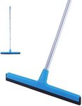 ANLIZY Floor Squeegee with Long Handle - 50" Adjustable Foam Squeegee Magic Broom for Water and Hair Remove, Wide Floor Wiper/Sweeper for Concrete/Tile Floors, Glass, Windows, Garage, Deck and Shower