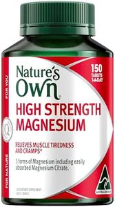 Nature’s Own High Strength Magnesium Tablets 150 - 3 Forms of Magnesium - Helps Relieve Mild Muscle Spasms & Cramps when dietary intake is inadequate - Supports Bone & Joint Health