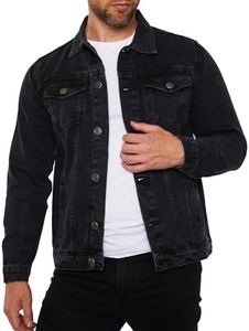 Denim Jacket Men – Regular Fit Mens Black Jean Jacket Trucker - Lightweight Casual Outerwear with Vintage Oversized Distressed Look – Perfect for Streetwear, Concerts, Travel & Everyday Wear