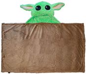 Star Wars The Mandalorian The Child Baby Yoda Hooded Blanket - 2-in-1 Wearable Kids Plush Blanket - Fade Resistant Polyester, 50" x 30" (Offical Star Wars Product)