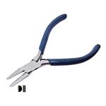 LUXURO Plier for Ring Bending Flat / Half Round Nose 130mm Blue for Jewellery Making, Model Making, Craft & Arts, Hobby Work and Watch Repair Tool