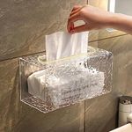 Facial Tissue Box Holder for Wall, Tissue Box Dispenser, Kitchen Wall Mount Compatible with Disposable Face Towel and Other Napkin Paper - Water Ripple (Rectangle)