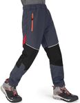 Waterproof Trousers Kids Fleece Lined Girls Boys Cargo Soft Shell Trousers Insulated for Winter Outdoor Hiking Skiing #1510-Grey-XXL