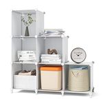 GIMTRR Closet Organizers, 6 Cubes Storage Shelf, Meuble de Rangement, Portable Closet Storage Shelves, Closet Organizers and Storage, Kids Bookcase Bookshelf for Bedroom, Office, White