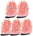 SPTA Microfiber Wash Mitt, 5PCs Car Wash Glove for Small Areas, Microfiber Scratch Free Ultra Absorbent Car Wash Mitt, Orange Dusting Mitt for Car Detailing, Machine Washable, for Car, SUV