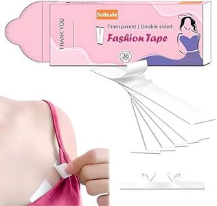 Solitude 36 Strips Double Sided Body Tape for Fashion, Clothes, Fabric - Women's Clothing Adhesive, All Day Strength, Invisible and Clear