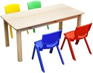 Wooden Kids Table 4 Mixed Chairs