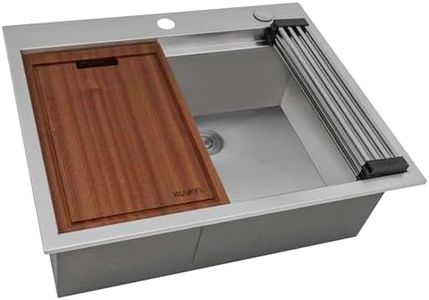 Ruvati 23 x 20 inch RV Workstation Drop-in Topmount Bar Prep Kitchen Sink 16 Gauge Stainless Steel - RVH8203