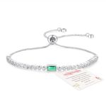 GEMAURA Silver Bracelet for Women Adjustable Bracelets for Womens Cubic Zirconia Tennis Bracelet Sterling Silver Bracelet Birthday Jewellery Gifts for Women Ladies