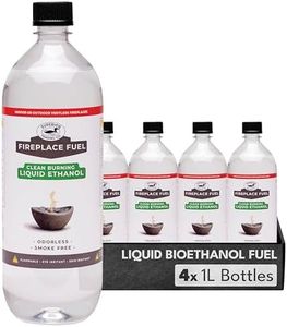 Superior Trading Co. Liquid Bioethanol Fuel for Tabletop Fire Pit, Clean-Burning, Smoke-Free, Odorless, No Toxic Fumes, Safety-Pour Bottle, 4 Pack