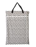 Large Hanging Wet/dry Cloth Diaper Pail Bag for Reusable Diapers or Laundry (Grey Chevron) by Hibaby