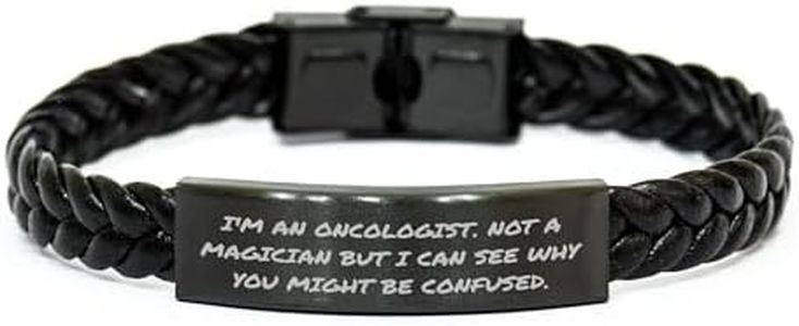 CUCOLUS Commemorative Oncologist Inspired Braided Leather Bracelet Gifts for Birthday - Funny Quote for Oncologist Oncologist Gifts from Husband to Wife