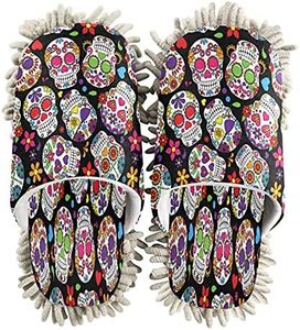 xigua Ciabatte per scopa a forma di fiore con teschio di zucchero pantofole per pulizia antiscivolo scarpe da pulire in microfibra pantofole da pavimento - L