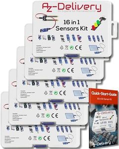 AZDelivery 5 x 16 en 1 Kit d'Accessoires avec Capteurs et Modules Compatible avec Arduino et Raspberry Pi incluant Un E-Book!
