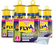 Zero In outdoor catcher - ready-baited fly trap, triple pack - non-toxic, insect trap to attract & trap bugs - suitable for garden & outdoor use, lasts up to 2-3 weeks, 3 sets