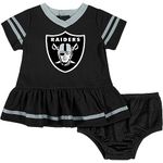 NFL Oakland Raiders Girls 2018Dazzle Dress & Panty, Black, 0-3 Months