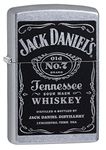 Zippo Metal Jack Daniel'S Tennessee Whiskey Label Street Chrome Pocket Lighter