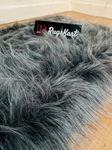 CUKA Faux Sheepskin Fur Area Rugs Round Fur Throw Rug Floor Mat Circular Carpet for Bedroom Soft Circle Kids Play Mat (2x8 feet, gray Faux Fur 8)