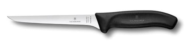 Victorinox Swiss Classic, Boning Knife, Extra Sharp Blade, Straight Edge, 15 cm, Plastic Handle, Stainless Steel, Black