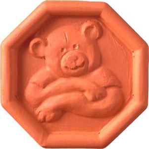 JBK Pottery Terracotta Brown Sugar Saver – Handmade Terra Cotta Sugar Keeper with Decorative Discs – Food-Safe Brown Sugar Keeper, Made in the USA - Huggy Bear