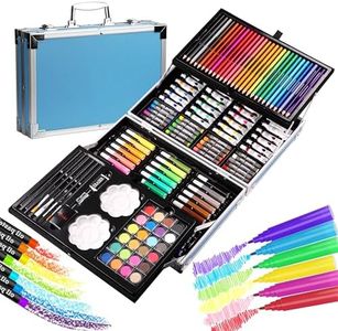 Halobios 144 Set De Pintura, Caja De Aluminio Portátil Deluxe Y Kit De Dibujo Con Lápices De Colores, Marcadores, Crayones Etc Profesional Conjunto De Dibujo Perfecto Para Niños