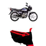 Carrogen Bike Cover Compatible with Hero Splendor Pro, Dust Proof, Water Resistant with Double Mirror Pockets (Red Stripes)