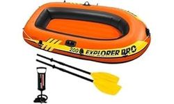 KidsZeeNie® Explorer Pro 200 Series 2 Person Inflatable Portable Boat| Flood Rescue, Adventure, Rafting, Fishing, with Oars| Small Water Raft Kayak| Provides Fun and Enjoyment to Persons